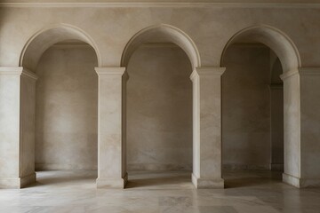 Fototapeta premium Empty Arches in a Minimalist Architectural Space with Light and Shadows