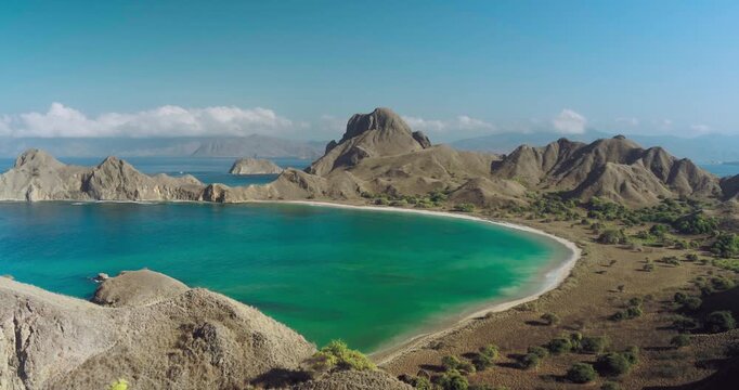 Aerial Drone Landscape of Padar Island Tropical Nature