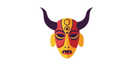 Fototapeta premium Colorful bull head mask face design.