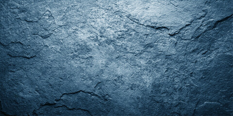 A rough blue grunge texture with a dirty paint pattern on an old concrete wall surface creates a weathered stone and marble backdrop design © PIXEL