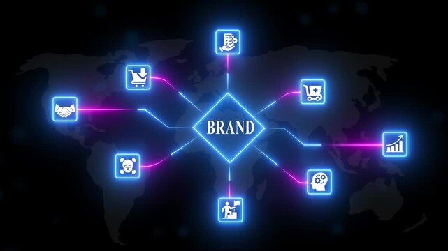 Brand Strategy Global Marketing Business Growth Concept branding