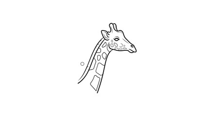 Fototapeta premium Giraffe head in profile view.