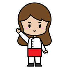 Cute Chef Girl Illustration