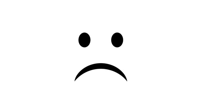 Sad face emoticon frowning expression symbol.