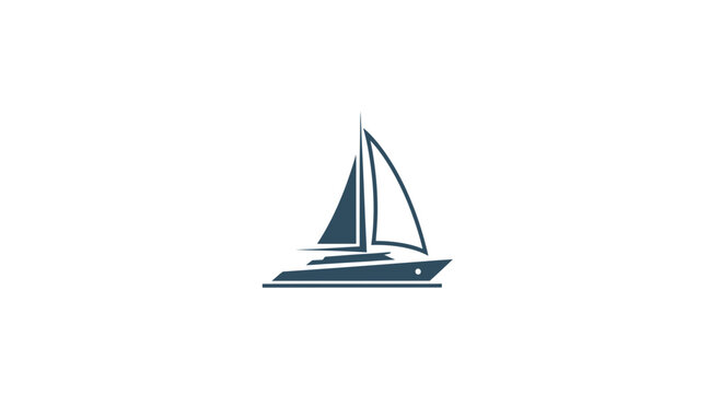 Sailing yacht boat with sails.