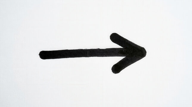 Simple Black Arrow Pointing to the Right on White Background