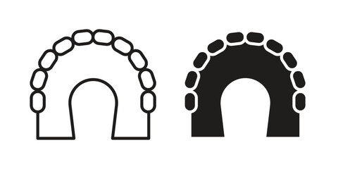 Maxilla icon element for graphic designs. line and flat symbols © Dawid