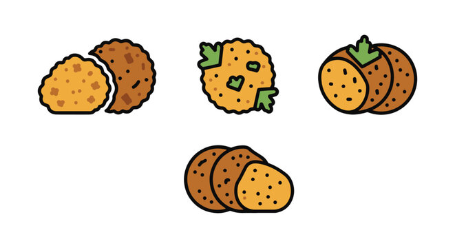 Egyptian Falafel Line art modern abstract artistic illustration