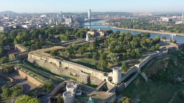 Old citadel and Kalemegdan Park of Belgrade Fortress, Serbia 