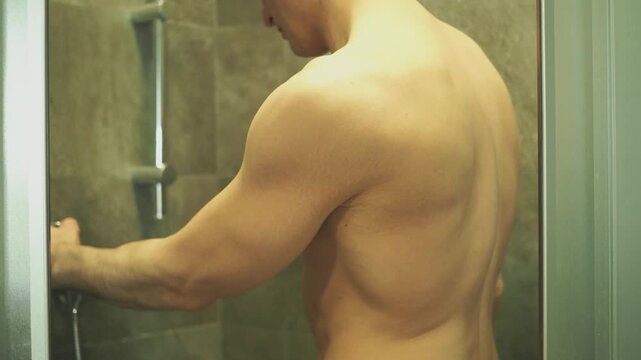 Attractive man after shower
