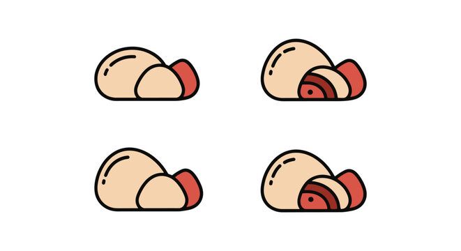 Eba Ball Line art vector set minimal abstract vibrant color illustration