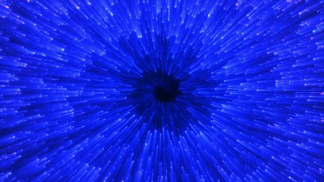 Digital tunnel of Data flow illustration. Abstract stream flow of big data background. Tunnel of meta verse, block chain technology, cyberpunk animation.