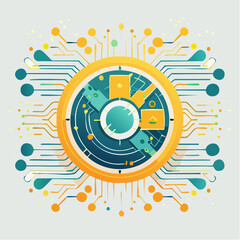 Fototapeta premium Abstract Digital Brain Core Visualizing Advanced AI and Interconnected Data Processing Network