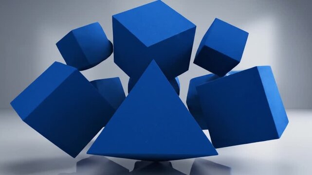 blue geometric shapes animation