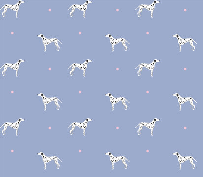 Dog Cartoon Seamless, aop repeat, Vector illustration EPS 10