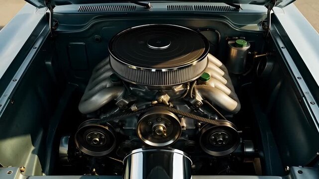 Car engine compartment interior 1.