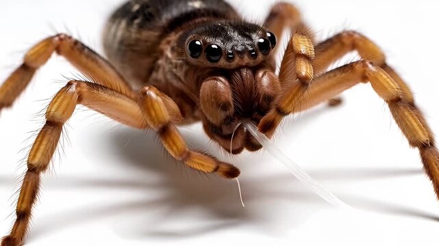 Closeup of a brown spider.