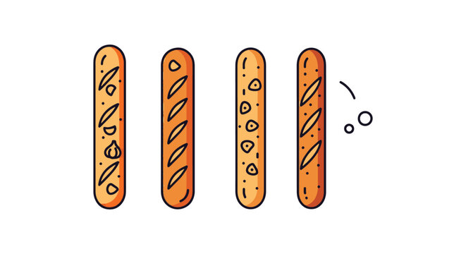 Garlic Breadstick Line art clean fresh abstract illustration