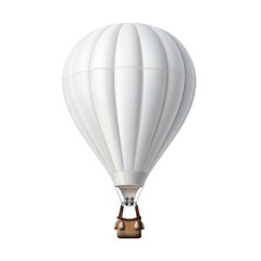 Obraz premium A white hot air balloon with a brown basket