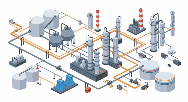 Industrial factory infrastructure and operations.