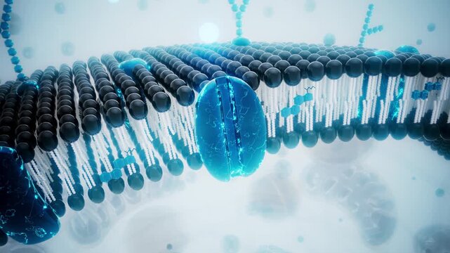 Conceptual 3D animation of a cell membrane