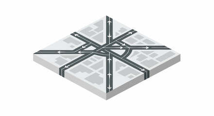 Aerial view of a city square infrastructure. © Malikmagak