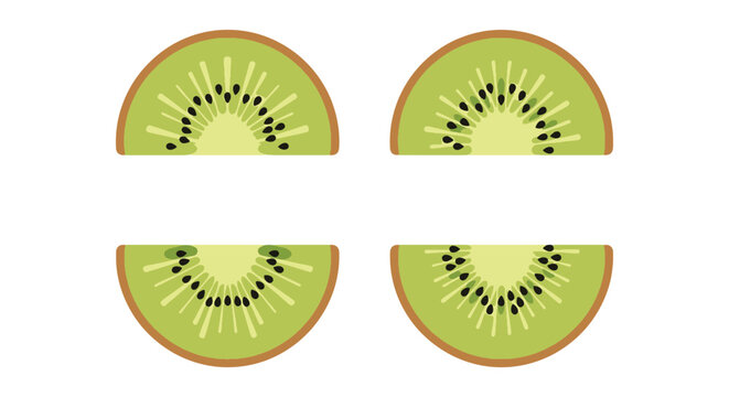 Kiwi Slice Line art vector minimal geometric abstract color illustration