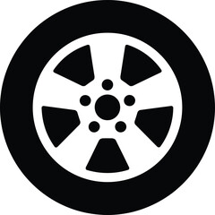 Obraz premium Radioactive warning symbol on a black circular background