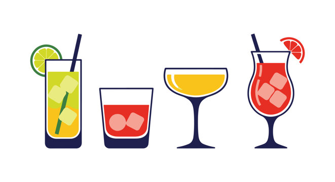 Mocktail Glass Line art vector clean fresh abstract illustration