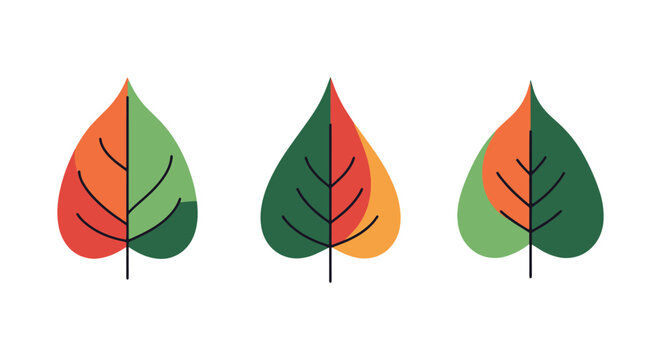 Malabar Leaf Line art vector minimal dynamic abstract color