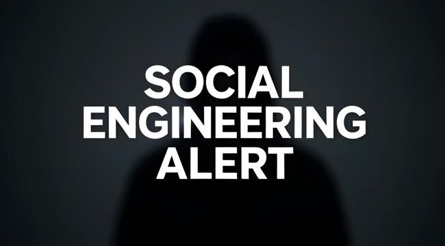 Social Engineering Alert Motion Graphic with Silhouette of Anonymous Hacker