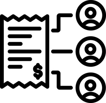 Split Bill Payment Line Icon