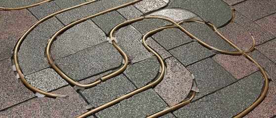 underfloor heating installation. Warm floor heating system