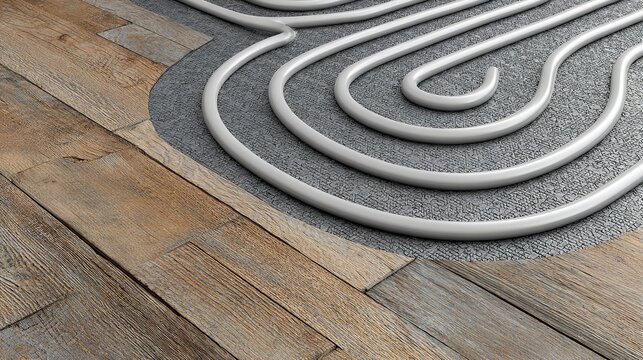 underfloor heating system in construction of new residential house