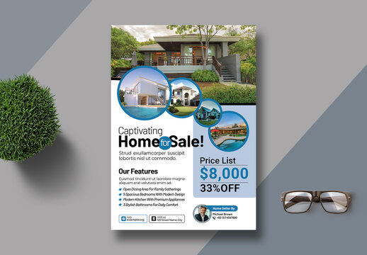Luxury Home For Sale Real Estate Flyer Template Layout
