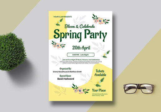 Modern Spring Party Flyer Template