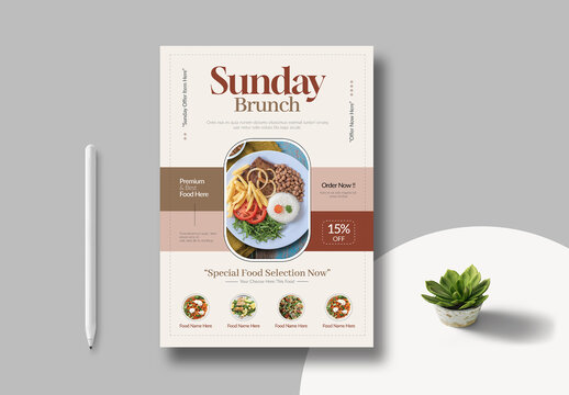 Sunday Brunch Poster Template Layout