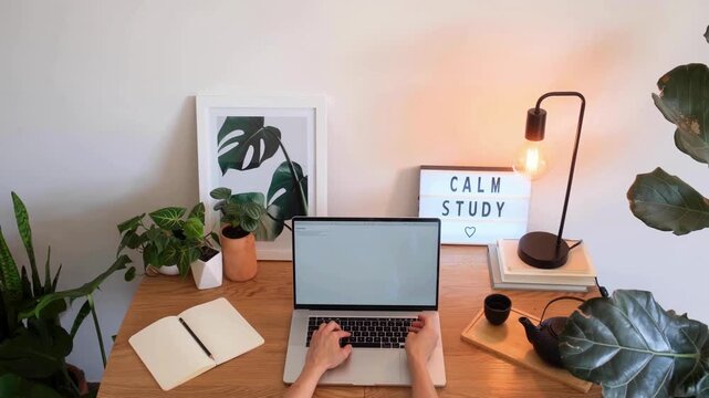 work from home in laptop screens of codes and program software. Side view of woman's hands typing code on laptop. development web, background 4K