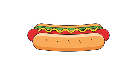 New York Hot Dog Line art clean artistic abstract illustration