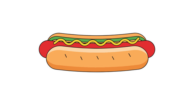 New York Hot Dog Line art clean artistic abstract illustration