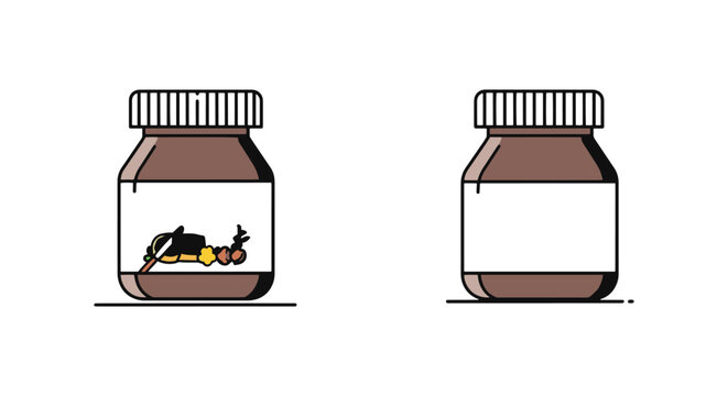 Nutella Style Spread Line art simple artistic abstract color illustration