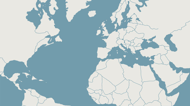 A detailed map of the world showing continents and oceans in a muted color scheme