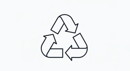 Obraz premium minimalist recycling symbol vector icon isolated on white background