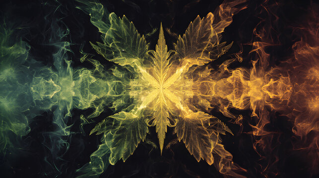 Background of symmetry 420 reggae in a vibrant abstract design with balanced psychedelic rhythm