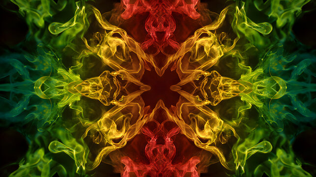 Background of symmetry 420 reggae in a vibrant abstract design with balanced psychedelic rhythm
