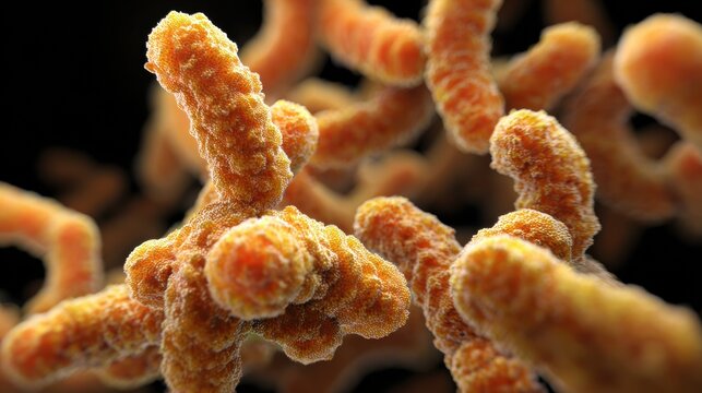 Detailed 3D Render of Bordetella Pertussis Bacteria Structure