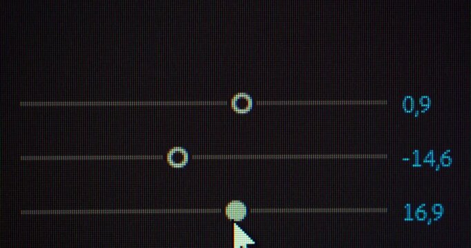 editing process production with software fpv HD in macro closeup