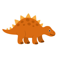 Cute Orange Stegosaurus © Bigeyes