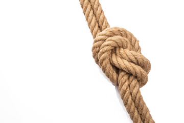 Thick rope on white background