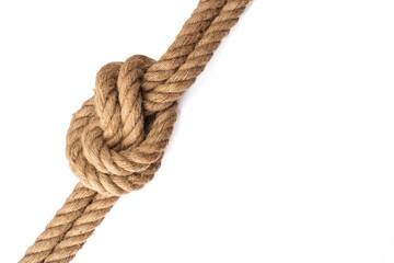 Thick rope on white background